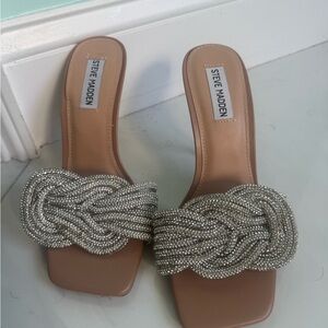 Steve Madden Silver Braided Sandals